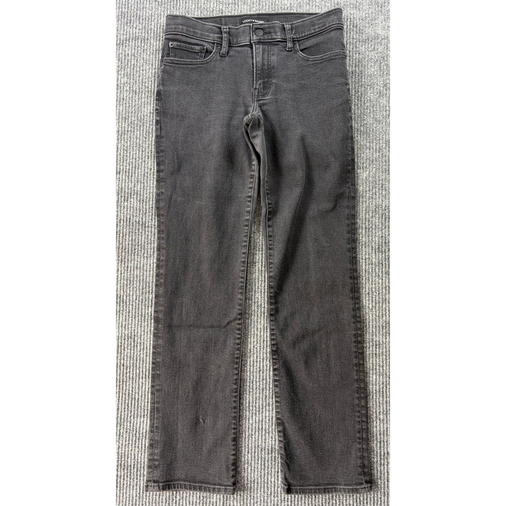 Lucky Brand Women Faded Black Sweet Mid Rise Straight Jeans 6/30 R Denim Pants
